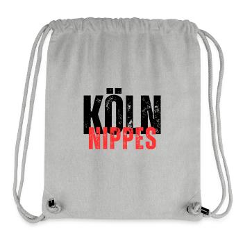 Köln Nippes schwarz-rote Schrift - Stanley/Stella recycelter Gym Bag - Grau meliert - Vorne