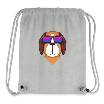 Cadeau de chien bisexuel Saint-Bernard - Sac à cordon recyclé Stanley/Stella - gris chiné - Devant