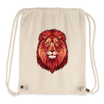 Geometric lion head in red tones - Stanley/Stella Recycled Gym Bag - natural - Front