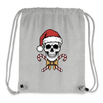Weihnachts-Schädel mit Zuckerstangen - Stanley/Stella recycelter Gym Bag - Grau meliert - Vorne