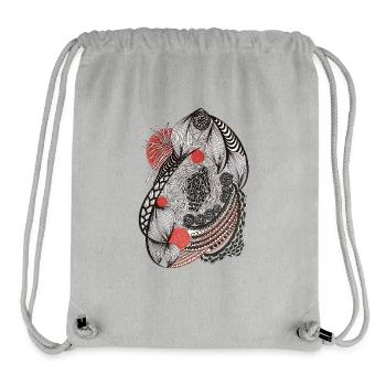 Linienblüten Muster mit rotem Akzent - Stanley/Stella recycelter Gym Bag - Grau meliert - Vorne