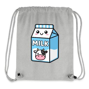 Milchkarton-Kuh - Stanley/Stella recycelter Gym Bag - Grau meliert - Vorne
