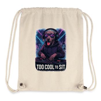 Weimaraner DJ: Too Cool to Sit – Neon Club Style - Stanley/Stella recycelter Gym Bag - Naturweiß - Vorne