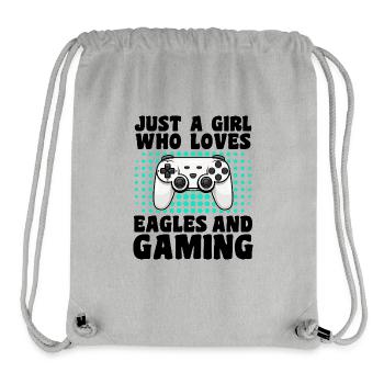 Gamer & Eagles: Video Games & Majestic Adventure - Stanley/Stella Recycled Gym Bag - heather grey - Front