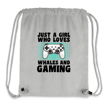 Gamer and Whales: Video Games and Marine Adventure - Stanley/Stella Recycled Gym Bag - heather grey - Front