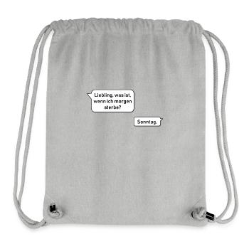 Lustiger Spruch Mann & Frau - Stanley/Stella recycelter Gym Bag - Grau meliert - Vorne