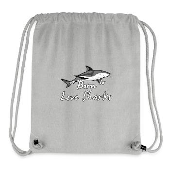 Born to love Sharks Hai Shark Tier Liebe Geschenk - Stanley/Stella recycelter Gym Bag - Grau meliert - Vorne