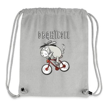 Drahtesel I Fahrrad Esel I lustiges Geschenk - Stanley/Stella recycelter Gym Bag - Grau meliert - Vorne