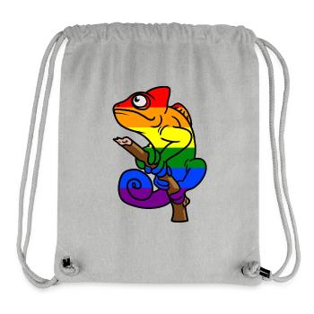 Chameleon LBGT Gay Pride Colorful Summer - Stanley/Stella Recycled Gym Bag - heather grey - Front