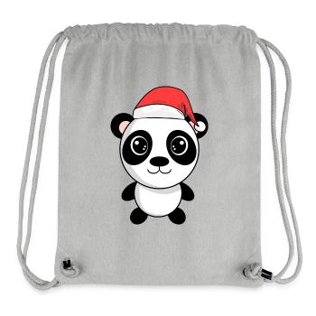 Panda Kuscheltier Weihnachten - Stanley/Stella recycelter Gym Bag - Grau meliert - Vorne