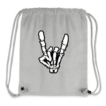 Rock and roll ou heavy metal signe de la main * - Sac à cordon recyclé Stanley/Stella - gris chiné - Devant
