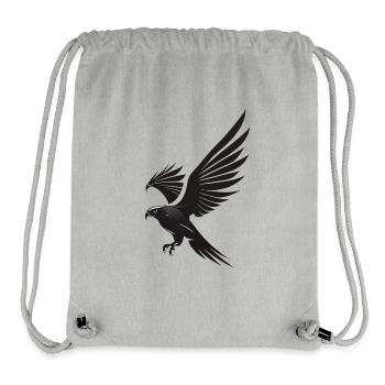 Erhabener Gleitflug: Schwarzer Adler als Symbol - Stanley/Stella recycelter Gym Bag - Grau meliert - Vorne
