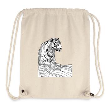 Tiger art lines #tiger - Stanley/Stella Recycled Gym Bag - natural - Front