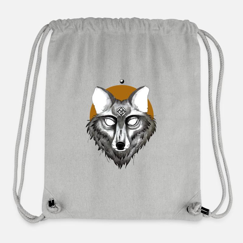 Mystischer Wolf mit Pentagramm Blick - Stanley/Stella recycelter Gym Bag - Grau meliert