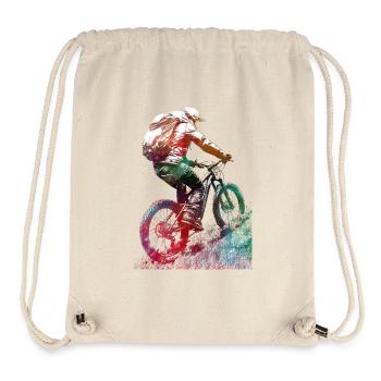 Mountain bikers sport art - Stanley/Stella Recycled Gym Bag - natural - Front