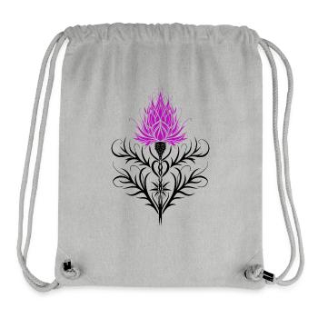 Distel Tattoo Scottish Thistle Botanical Art - Stanley/Stella Recycled Gym Bag - heather grey - Front