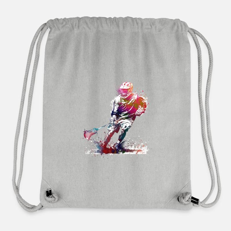 L’art du sport de crosse #lacrosse #sport - Sac à cordon recyclé Stanley/Stella - gris chiné