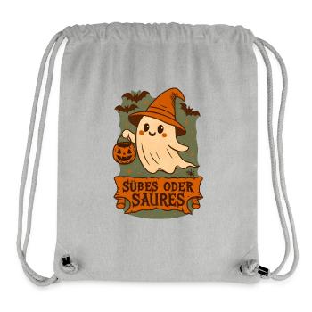 Süßes oder Saures - Gespenst - Stanley/Stella recycelter Gym Bag - Grau meliert - Vorne