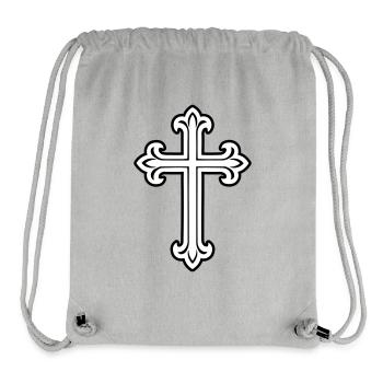 Symbole de croix chrétien - Sac à cordon recyclé Stanley/Stella - gris chiné - Devant