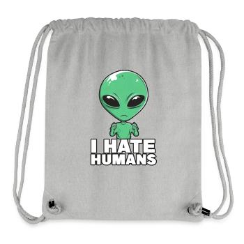 Alien I Hate Humans - Stanley/Stella recycelter Gym Bag - Grau meliert - Vorne