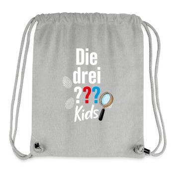 Die Drei ??? Kids Logo und Gadgets - Stanley/Stella recycelter Gym Bag - Grau meliert - Vorne