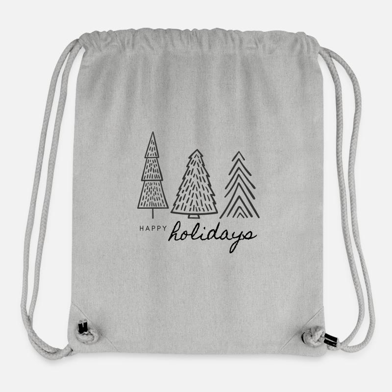 Noël - Sapin de Noël - Pull de Noël - Sac à cordon recyclé Stanley/Stella - gris chiné