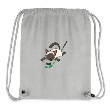 Katze Eishockey Wintersport Hockey Katzen Puck - Stanley/Stella recycelter Gym Bag - Grau meliert - Vorne