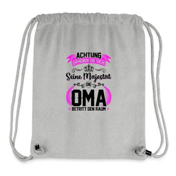 Achtung erheben sie sich seine Majestät die Oma... - Stanley/Stella recycelter Gym Bag - Grau meliert - Vorne