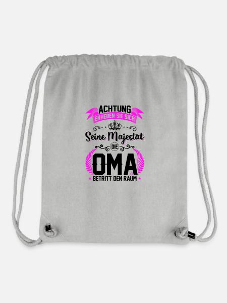 Achtung erheben sie sich seine Majestät die Oma... - Stanley/Stella recycelter Gym Bag - Grau meliert
