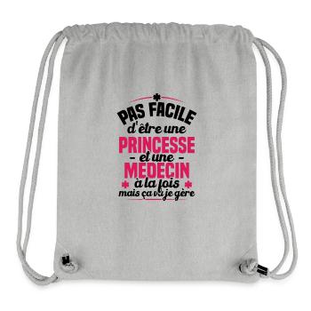 Princess and Doctor / Humor gift doctor - Stanley/Stella Recycled Gym Bag - heather grey - Front