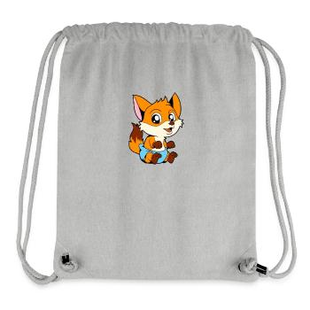 Kawaii Baby Fox - Stanley/Stella Recycled Gym Bag - heather grey - Front