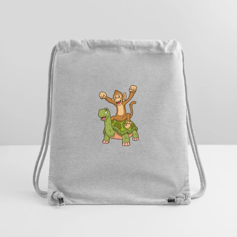 Comic - Monkey sits on turtle Stanley/Stella Recycled Gym Bag