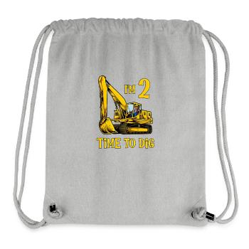 Ich bin 2 - Zeit zum baggern - Bagger 2 Jahre - Stanley/Stella recycelter Gym Bag - Grau meliert - Vorne