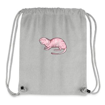 Dessin d’un rat-taupe nu - Sac à cordon recyclé Stanley/Stella - gris chiné - Devant