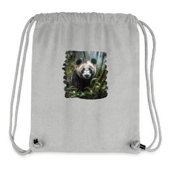 Pandas réaliste Panda Panda géant - Sac à cordon recyclé Stanley/Stella - gris chiné - Devant