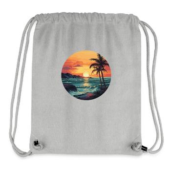 Tropical Island Sunset Palm Beach - Stanley/Stella Recycled Gym Bag - heather grey - Front