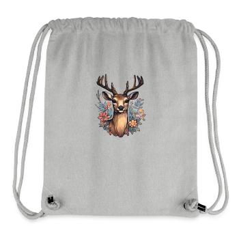 Deer floral pattern - Stanley/Stella Recycled Gym Bag - heather grey - Front