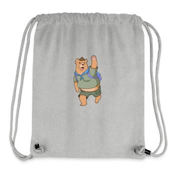 Cartoon Bear is Boy Scout - Stanley/Stella Recycled Gym Bag - heather grey - Front