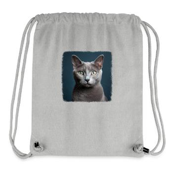 Russian Blue Cat Russisch Blau Katze - Stanley/Stella Recycled Gym Bag - heather grey - Front