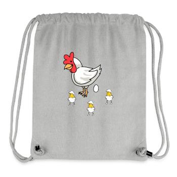 Volaille Volaille Poule Oeufs Pâques Enfants - Sac à cordon recyclé Stanley/Stella - gris chiné - Devant