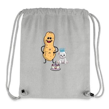 Erdnuss Teddybär Geburtstag Torte Gratulieren Kind - Stanley/Stella recycelter Gym Bag - Grau meliert - Vorne