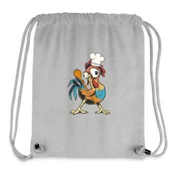 Poulet Coq Cuisinier Cuisiniers Cuisinier Arts culinaires Cuisinier loisir - Sac à cordon recyclé Stanley/Stella - gris chiné - Devant