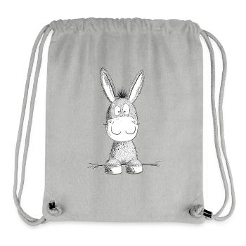 Happy Esel I Tiermotiv - Stanley/Stella recycelter Gym Bag - Grau meliert - Vorne