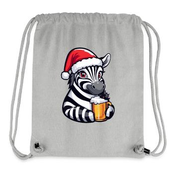 Zebra Weihnachten Bier Lustig - Stanley/Stella recycelter Gym Bag - Grau meliert - Vorne