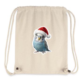 Blauer Wellensittich zwitschert Weihnachtslieder - Stanley/Stella recycelter Gym Bag - Naturweiß - Vorne