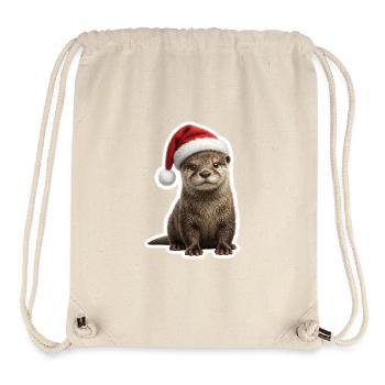 Une mignonne loutre prête pour le festin - Sac à cordon recyclé Stanley/Stella - blanc naturel - Devant