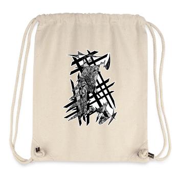 Schwarz-Weiß abstraktes Design Nr. 5 - Stanley/Stella recycelter Gym Bag - Naturweiß - Vorne