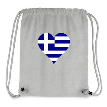 Greek flag as a heart - Stanley/Stella Recycled Gym Bag - heather grey - Front