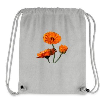 Marigolds marigold orange flowers - Stanley/Stella Recycled Gym Bag - heather grey - Front