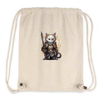 Katze in Ritter Ausrüstung mit Langschwert, AI Gen - Stanley/Stella recycelter Gym Bag - Naturweiß - Vorne
